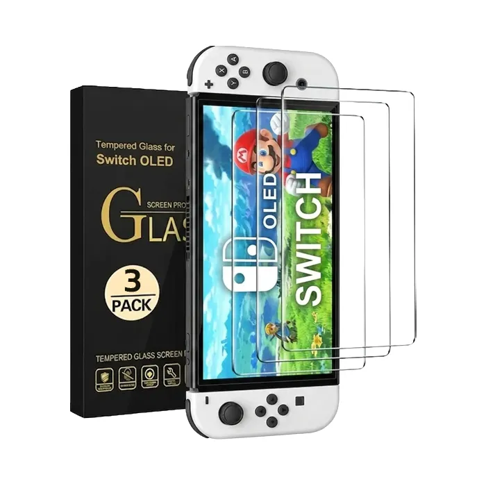 3 verres trempés nintendo switch oled