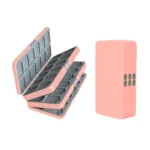 Boîte de rangement pour 72 jeux Switch rose