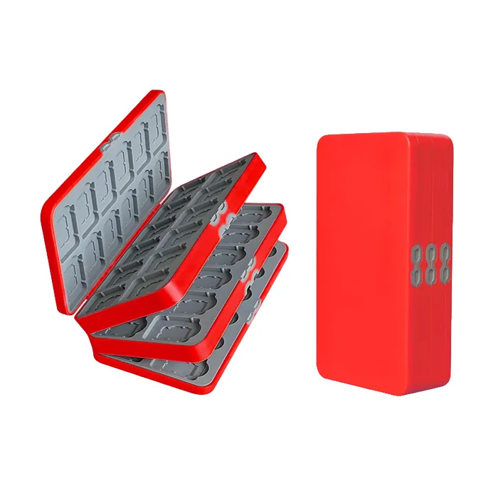 Boîte de rangement pour 72 jeux Switch rouge