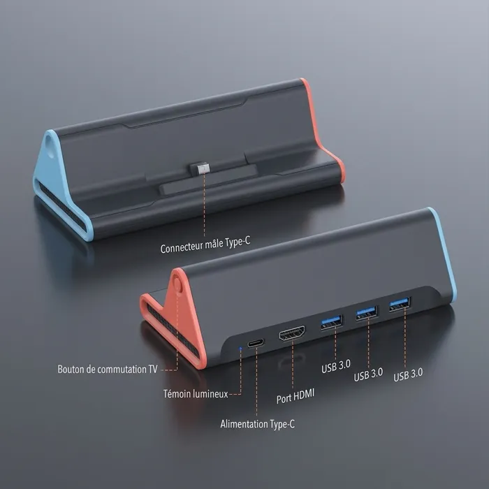 connectiques dock switch 2 4K jeupromo