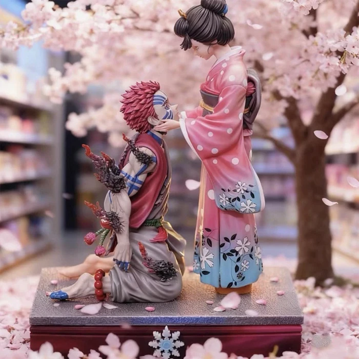 Figurine Demon Slayer Akaza & Koyuki 27 cm - Scène Fleur de Cerisier